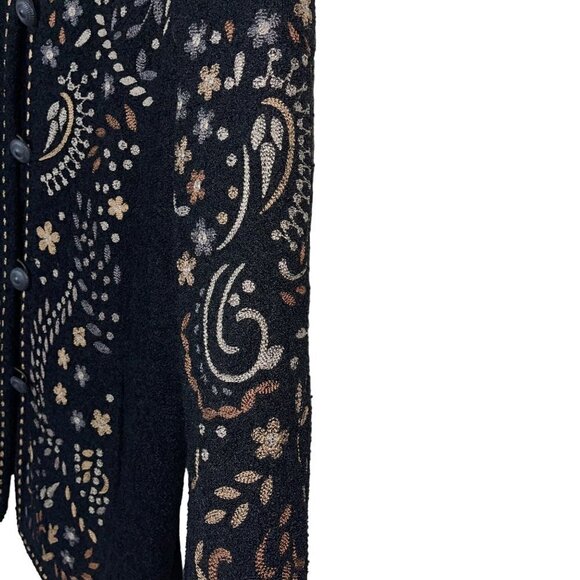 Linea by Louis Dell’Olio Vintage Womens Embroidered Sweater Jacket Size Small Bl - Picture 8 of 11